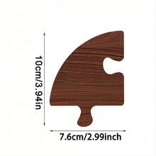 4pcs Jigsaw Puzzle Wood Coasters, Interlocking Rustic Brown Coasters Set, Rustic Brown Wood Coasters, Desk Protector For Home Kitchen Decor, Tea Bar Decor Wedding Anniversary Table Decoration,Engagement Party Table Mat,Romantic Wedding Gift - Puzzle Coaster - View 12