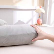 1 chiếc, Gối bà bầu hình chữ U có vỏ nhung tháo rời, gối cho con bú, gối bà bầu và gối ôm ngủ (Xám đậm) - Màu xám đen - Xem 4