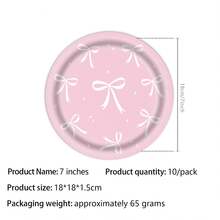 This 51-Piece Bowknot Disposable Tableware Set Includes 10 Dinner Plates, 10 Dessert Plates, 10 Paper Cups, 20 Napkins, 1 Tablecloth, And 1 Extendable Banner. This Convenient Disposable Tableware Is Perfect For Camping, Picnics, Garden BBQs, Weddings, And Birthday Parties. - Multicolor - View 3