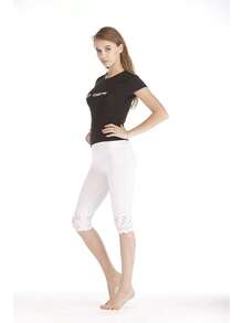 Mallas deportivas ajustadas para mujer, de cintura alta pantalones Capri, calados, grandes, para correr y hacer Yoga - K032-7 - Ver 4