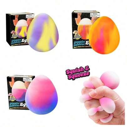 Schylling 1 món đồ chơi bóp mềm hình quả trứng, đổi màu khi chạm vào nước, đồ chơi bóp giảm căng thẳng có độ đàn hồi chậm, thích hợp cho lớp học, văn phòng, làm quà tặng, hoạt động thư giãn.