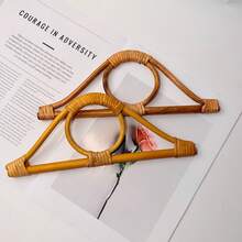 Correa para bolso de 27 cm de longitud con asa de madera de ratán y decoración circular, estilo bohemio, accesorio DIY para bolsos, accesorio esencial para viajes y vacaciones - Marrón - View 6