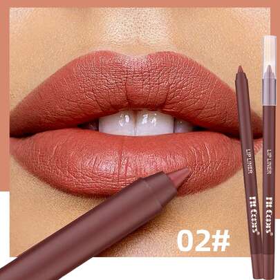 Fit Colors 6 Lápices delineadores de labios mate, lápiz de maquillaje labial de larga duración, resistente al agua y no adherente, con textura cremosa suave para el contorno de labios en el maquillaje diario