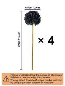 8/16pcs Artificial Chrysanthemum, Dandelion, Hydrangea Flower Bouquet, Suitable As Gift For Friends, Brides, Wedding Decoration, Home, Office, Cafe, Party - Black - View 13