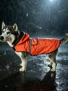 1 pieza Impermeable para perro con capucha - Ropa impermeable casual para mascotas para viajes nocturnos al aire libre, de 2 capas de poliéster duradero y ajuste cómodo, tela de PU, hebilla de , adecuado para perros pequeños, medianos y grandes, abrigo para mascotas todo clima, bata, bata de baño, decoración de baño, accesorios de baño, regalo del Día de San Valentín - Multicolor - Ver 25