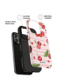 1 Ốp lưng điện thoại 17 Pro Max kẻ sọc hồng trắng với họa tiết quả anh đào vẽ màu nước, phù hợp với 16 Pro Max, 15 Pro Max, 14 Pro Max, ốp lưng điện thoại phong cách Hàn Quốc thời trang và độc đáo, tương thích với 11/12/13/14/15/75 Pro Max Plus, thiết kế thanh lịch cho cả nam và nữ, món quà lý tưởng cho bạn gái vào dịp Giáng sinh, Lễ tình nhân, Lễ Phục sinh, mùa cưới và sinh nhật. - Nhiều màu - Xem 2