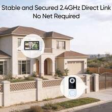 Holiday Special Offer! Wireless Smart Video Doorbell, 4.5'' Display, High Definition , Two-Way Audio, Night Vision, Automatic Recording, No WiFi, No App, No Monthly Fees, Easy Installation, Quick Pairing, Rechargeable Battery. - View 4
