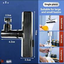1个多功能水龙头适配器 + 5个额外适配器，适用于浴室洗脸盆和厨房水槽 - 銀色 - 查看 5