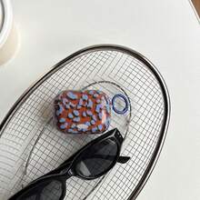 Simple Retro Blue Brown Leopard Print Pattern Transparent Glossy Surface Earphones Cover Case Compatible With AirPods 1 2 3 4 Pro Pro2 Pro3 - Brown - View 4