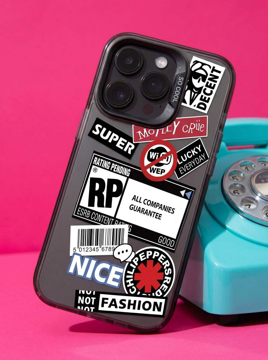 1个时尚标语拼接印花防震手机保护壳，兼容 11 12 13 14 11Pro Max 12Pro Max 13Pro Max 14Pro Max XR 15 15PRO 15PROMAX，Galaxy A05/A15/A25/A35/A53/A54/A55/S23/S24，防水防摔防刮。 - 彩色 - 查看 1