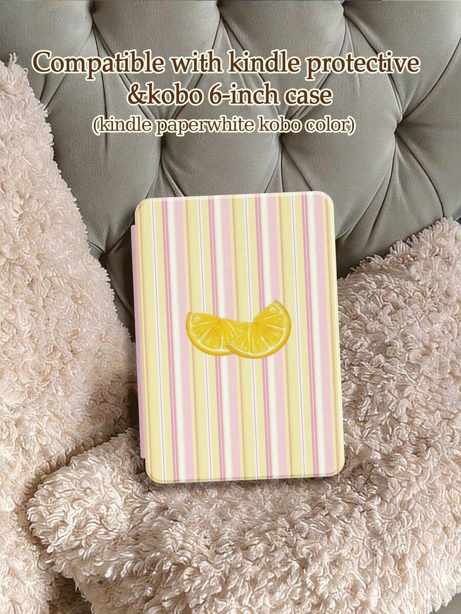 1个马卡龙条纹水果图案Kindle保护套,全方位保护,防摔防尘,采用柔软TPU材质,边角气垫减震,适用于2021年发布的第11代Kindle Paperwhite、2022年发布的第11代Kindle以及2024年发布的第11代Kindle(6英寸),完美贴合,保护您的阅读设备。 - 彩色 - 查看 1