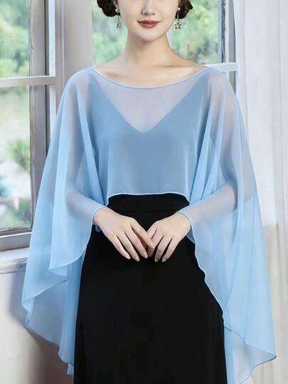Chal de gasa ligero para mujer de talla grande en morado, rosa, azul real, negro, blanco, rojo, adecuado para novia, dama de honor, boda, fiesta, cosplay, actuación en el escenario, viaje, fotografía, accesorio para vestido de verano