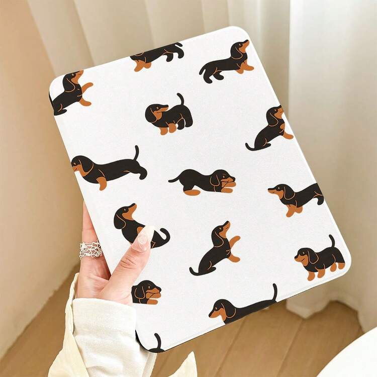 1 chiếc ốp lưng da PU họa tiết chó Dachshund, bảo vệ bàn làm việc, có chân đế xoay 360° và khe cắm bút, chức năng tự động bật/tắt màn hình, phù hợp với các dòng máy phổ biến của Apple/Honor/, món quà tuyệt vời cho mùa tựu trường, ngày lễ tình nhân và các dịp lễ khác. - Nhiều màu - Xem 9