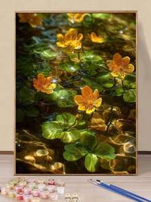 40x50cm/16x20in 黃色睡蓮池 DIY 數位油畫 手作手工藝 成人居家裝飾節日禮物 - 40*50厘米 - 查看 6