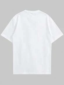 Camiseta Clásica Estampada para Hombre, Camiseta Suave y Cómoda para Hombre con Logotipo - Blanco - Ver 2
