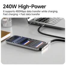 Adaptador de carga súper rápida tipo C 2 en 1 con soporte de teléfono invisible giratorio, transferencia de datos, compatible con iPhone 17 Pro Max/17 Pro/17/Air/16/15, S25/S24/S23/S22/S21/S20 Series - Multicolor - Ver 7