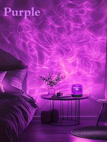 RGB Round Water Wave Projection Lamp, Remote Control USB Rechargeable Dynamic Wave Table Lamp, Bedroom Home Decor Romantic Atmosphere Light - Water ripple - View 8