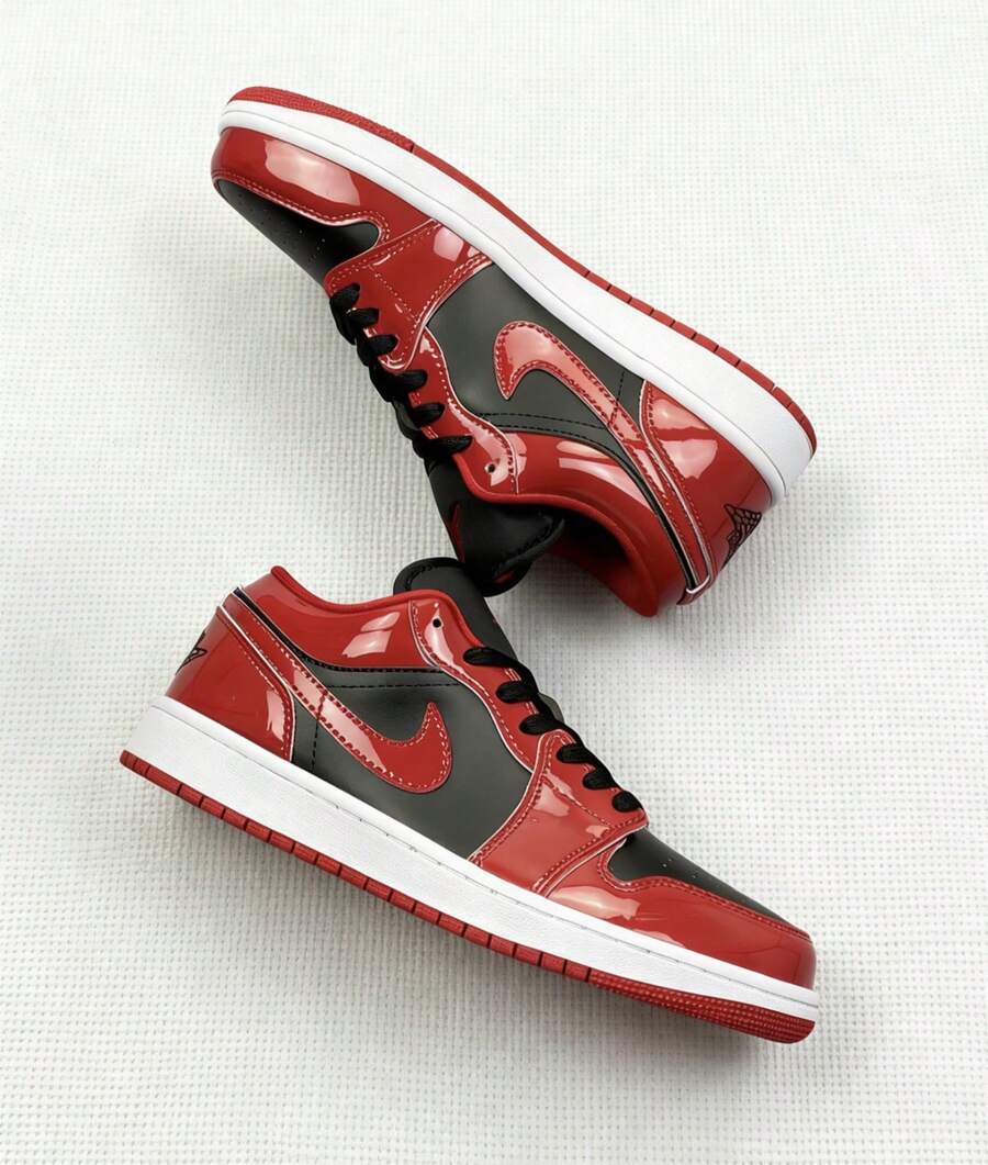 Nike Air Jordan 1 Low 'Men's Patent Varsity Red Black' HV4089-006 - 紅黑色 - 查看 1