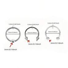 24 件 16G 不锈钢多用途夹式耳环、鼻环、戒指、软骨环、马蹄形鼻环，Y2K - 24個穿刺鼻環 - 查看 11