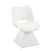 Comfortable Swivel Chair In Black, Modern High-Back Chair Made Of Synthetic Leather, Ideal For Dining Rooms, Home Offices And Living Rooms. - 白色 - 查看 7