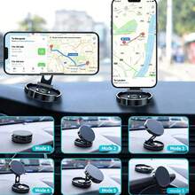 磁吸式车载手机支架，空调出风口/仪表盘安装支架，通用导航支架，可折叠懒人支架，家用及车载皆宜 - 彩色 - 查看 3
