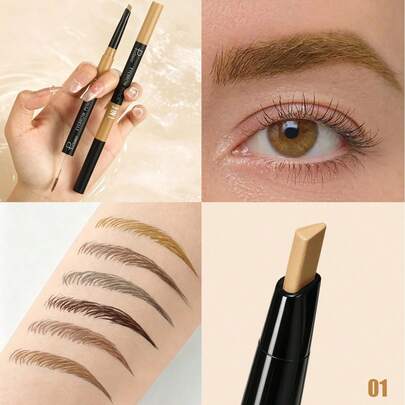  PUDAIER 3-In-1 Eyebrow Makeup Pen Multi-Functional Eyebrow Pencil + Eyebrow Powder + Eyebrow Gel With Brush Head Waterproof And Smudge-Proof Long-Lasting All-Day Suitable For Women And Girls Perfect For Spring And Summer Can Be Used As A Holiday Gift Carnival Party