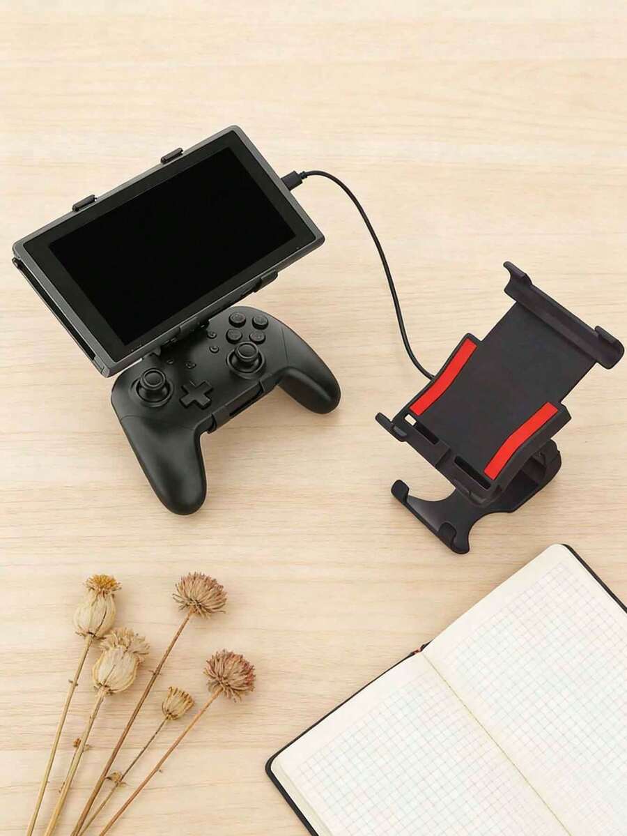 1pc Black & Red ABS Wireless Controller Grip Handle Bracket, NSPRO Controller Holder, Suitable For Nintendo Switch Lite Screen - View 1