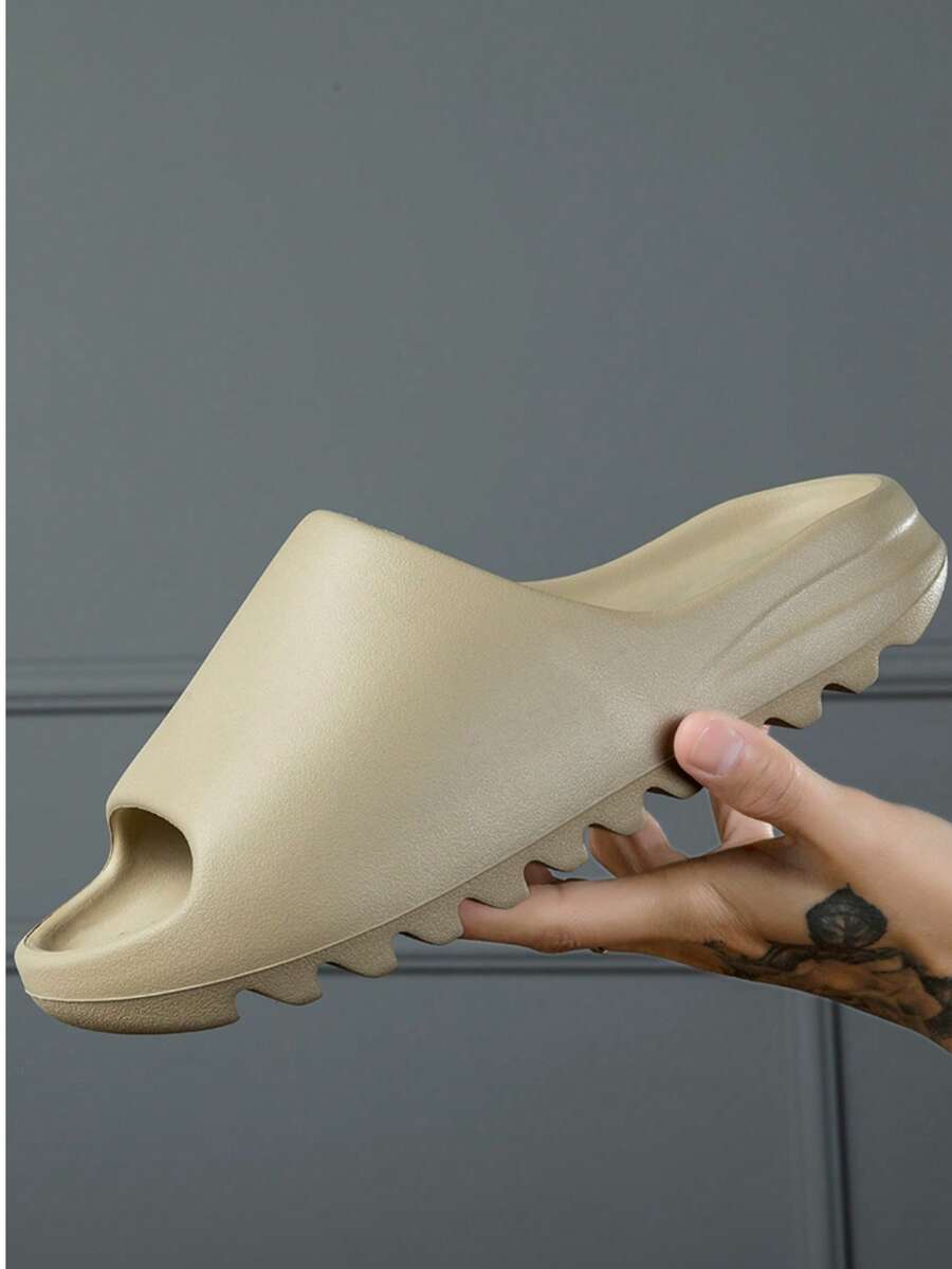 Unisex Summer Slide Sandals With Soft Elastic Anti-Slip Durable Sole. Ideal For Daily, Beach, Shopping, Yoga & Sports, Great Gift For Friends. - 米棕 - 查看 1