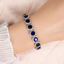 1pc 17.5cm+2.5cm Women's Fashion Bracelet, Jewelry, Minimalist | Elegant, Detachable Extension Clasp, Adjustable Length, Inlaid Colorful Zirconia, Hypoallergenic, Suitable For Women's Daily Wear | Festivals | Multiple Occasions, Great Gift For Girlfriend Or Best Friend - Bracelet - View 5