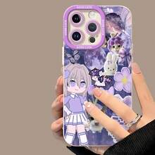 Funda para teléfono de color morado con bonitos diseños, compatible con Samsung, Apple, VIVO, OPPO, , Transsion, ,  y Honor. Fabricada en TPU, ofrece protección contra golpes y caídas. Un regalo ideal para familiares y amigos. - Blanco - Ver 3