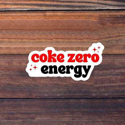 1/2/5Pcs " Zero Energy" Funny Meme Sticker ,Suitable For Soda Parody Decal, Die-Cut Vinyl Suitable For Laptop, Water Bottle, Tumbler, Phone Case, Car Window - Suitable For Office, Bartenders, Drivers, Meme Collectors
