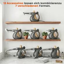 SUPERLEX Handheld Steam Cleaner, Power 1050W, Fast Heating, Equipped With 9 Accessories, With Lock And Protective Cover, Portable Steam Cleaner, Suitable For Carpets, Cars, Floors, Windows And Sofas - EU F Type Plug(220-240V) - View 5