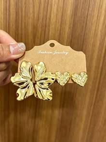 12pcs Gold-Tone Earring Set, Suitable For Daily Wear - Gold - View 8