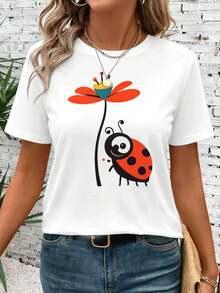 Dam-T-shirts - Vitt - Visa 1