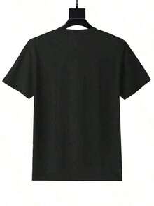 Corte holgado. Envío desde México Una camiseta de ambiente navideño para mujer, con estampado de gato de anime, cuello redondo, casual, de tela cómoda, adecuada para todas las estaciones y uso diario. Corte holgado. Envío desde México - Negro - Ver 3