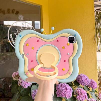 1 chiếc ốp lưng silicon hình nơ xoay nhiều màu sắc tương thích với iPad Mini 6 (2021)/Mini 7 (2024), 10.2 inch, thế hệ thứ 7, 8, 9 (2019/2020/2021), thế hệ thứ 10, 10.9 inch (2022)/ (A16) 11 inch (2025), Air 4 10.9 inch (2020), Air 5 10.9 inch (2022), Air 11 M2/M3 (2024/2025), Tab A7 Plus 11 inch, 11 inch (2018/2020/2021/2022) có khe cắm bút cảm ứng.