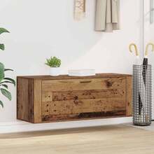 Cabinet à chaussures avec étagère Bois ancien 100 x 35 x 38 cm - Brun - Voir 1