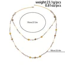 2pcs Elegant Double-Layer Long Necklace Set With Faux Pearl And Silver Beads, Bohemian Style Suitable For Daily Wear And Parties, Ideal Gift For Christmas, Valentine's Day, All Seasons, Weddings, Friends - Long Necklace - View 9