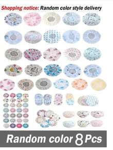 3/5pcs Waterproof Reusable Shower Cap Set - Thickened, Random Color Patterns | Salon & Home Bathing Essential, Women Hair Care Shower Cap (Bathroom Accessory) - Multicolor - View 17