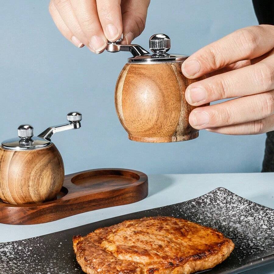 1 pieza/2 piezas/3 piezas Molinillo de pimienta y sal de uso múltiple, molino de molienda manual con núcleo de cerámica, molinillo de pimienta redondo mini, herramienta de cocina