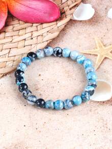Bohemia Blue Fire Agate Beaded Bracelet For Women Men, Mental Clarity & Focus, Enhancing Determination Boosting, Energy Healing Spiritual Jewellery For Daily Wear - Multicolor - View 8