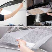 12pcs/48pcs/10m, 5m Kitchen Reusable Stove Vent Filter, Oil Absorbing Paper, Disposable Oil Absorbing Pad For Cooking Fume Extractor - White - View 5