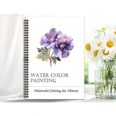 1 cuốn sổ vẽ màu nước mới, có sẵn đường viền để đồ theo, gáy xoắn, các trang có thể tháo rời, dễ tô màu, thư giãn và giải trí, là lựa chọn quà tặng tuyệt vời (Không bao gồm bút).