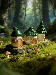8pcs/4pcs Green Castle Mini Cute Ornaments, Suitable For Outdoor Garden Decor, Hobby Enthusiasts, Toy House Decoration - Multiple Styles - View 6