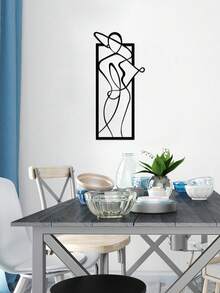 Minimalist Line Art Metal Wall Decor, Abstract Female Profile, Modern Home Wall Decoration, Suitable For Living Room, Bedroom, Office, Ideal Holiday Gift, Perfect Housewarming Gift For Friends - Abstract Art Female - View 4