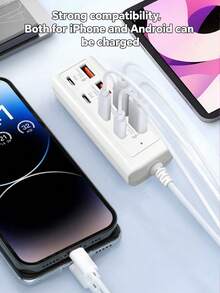 Durcord 8端口USB+Type-C扩展坞，8合1 USB集线器带开关，便携式分线器适配器，适用于电脑、笔记本电脑、手机、U盘、鼠标、读卡器、键盘、游戏设备、MP3播放器、硬盘等。 - 多色-8合1 - 查看 7