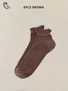 100只/80只/40只/30只装 女士隐形短袜，低帮袜，白色短袜，黑色短袜，女士袜，可爱袜，女童袜，踝袜，防滑设计，透气吸湿，柔软舒适，适合日常穿着 - 彩色 - 查看 52