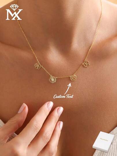 Chiếc vòng cổ hoa tháng 12 tinh tế và lãng mạn này được làm từ thép không gỉ, và có thể được tùy chỉnh với họa tiết hoa theo ngày sinh của bạn. Một phụ kiện trang sức thanh lịch và lãng mạn dành cho phái nữ, một món quà bất ngờ và là lựa chọn quà Giáng sinh hoàn hảo.