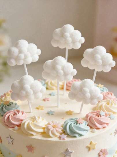 Đồ trang trí bánh hình mây, que cắm bánh cupcake hình mây dễ thương, que xiên tráng miệng ngọt ngào, đồ trang trí bánh hình quả bông, thích hợp cho tiệc mừng em bé, tiệc sinh nhật, đám cưới.