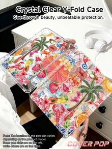 椰子、椰子树、芙蓉花、芙蓉花，适用于 iPad Air 8 (M4) 2026 (11 英寸)、Air 8 (M4) 2026 (13 英寸)、(A16) 第 11 代 11 英寸 2025、Apple Air 11 (2025)、第 10 代 10.9 英寸 2022 的保护壳，带笔槽、三折支架、自动唤醒/睡眠功能，是返校、情人节、节日的可爱礼物。 - 彩色 - 查看 4